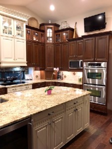 Chocolate Glaze and Painted Silk Cabinets